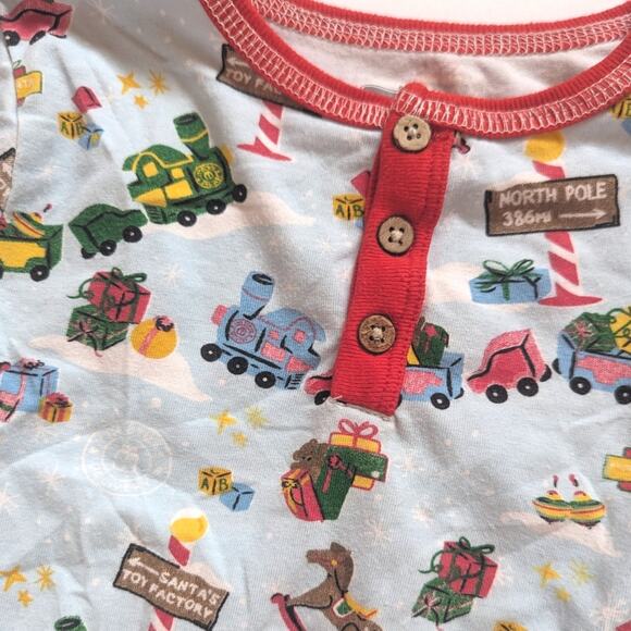 Mud Pie Pajamas Boys Sz 5T Blue Christmas Santa - Picture 2 of 4